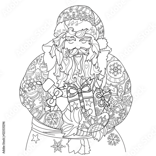 Vector cute christmas fairy tale town doodle.