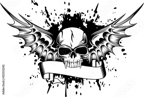 skull with wings