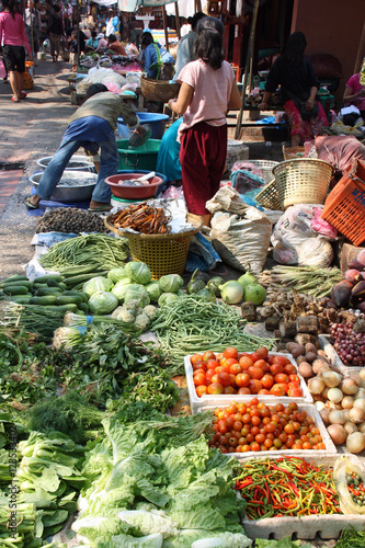 Marché aux légumes à Luang Prabang au Laos