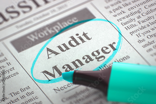 Job Opening Audit Manager. 3D.