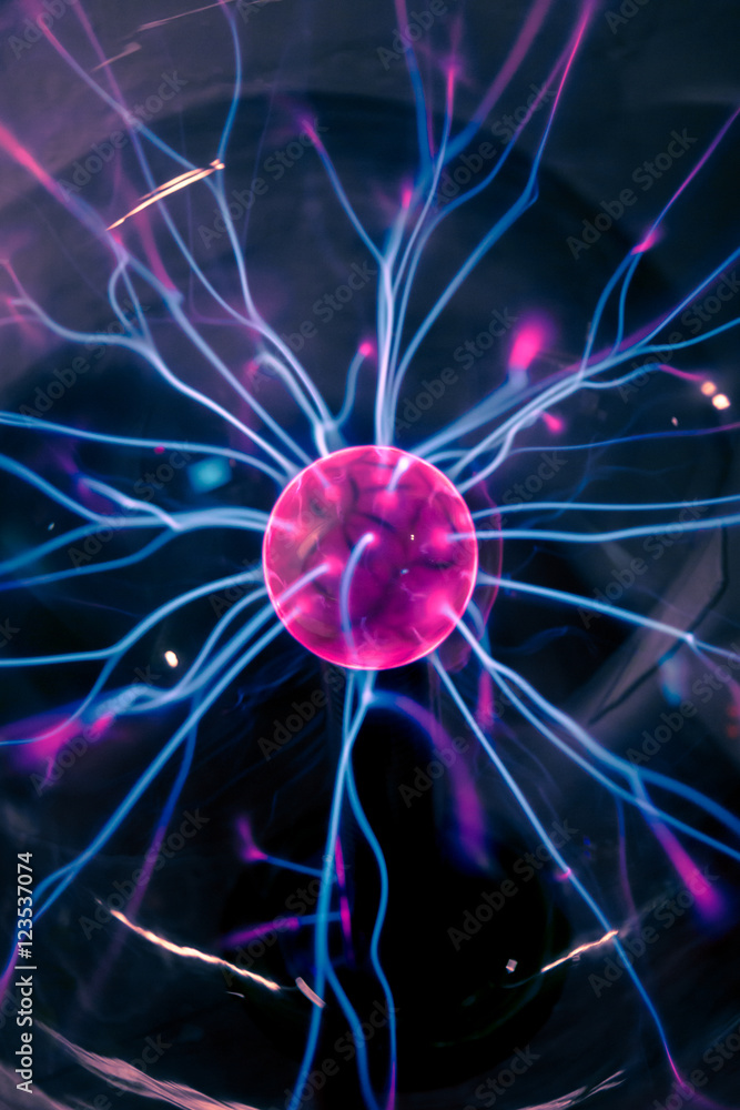 Plasma ball rays in the dark Plasma ball rays in the dark