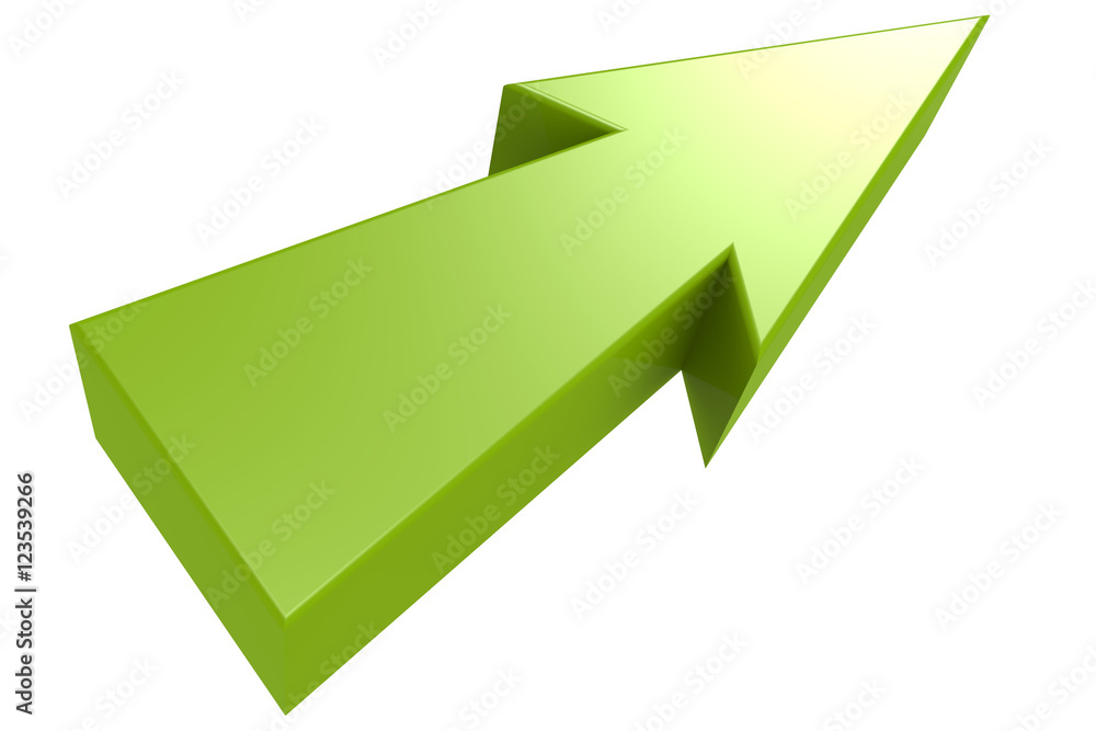 Green arrow, isolated with white background Green arrow, isolated with white background