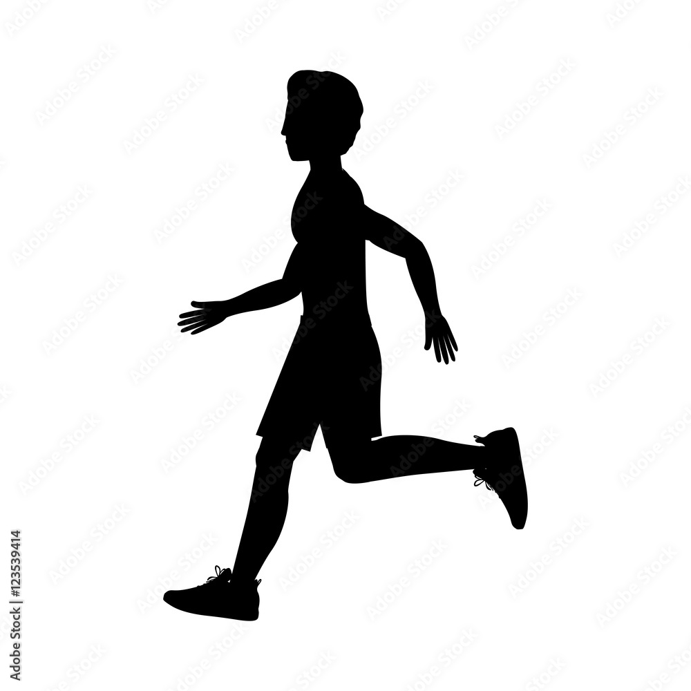 silhouette man running left side vector illustration silhouette man running left side vector illustration