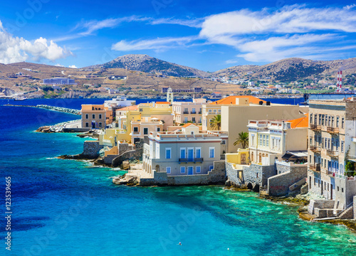 Picturesque island Syros - view of popular part 