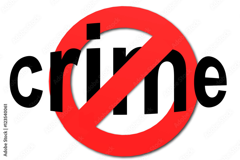 Stop crime sign in red Stop crime sign in red