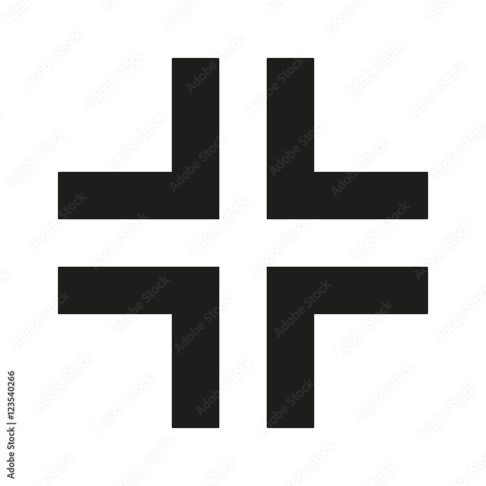 Gamma Cross Icon black silhouette. Ancient Christian sign. Vector illustration. Gamma Cross Icon black silhouette. Ancient Christian sign. Vector illustration.