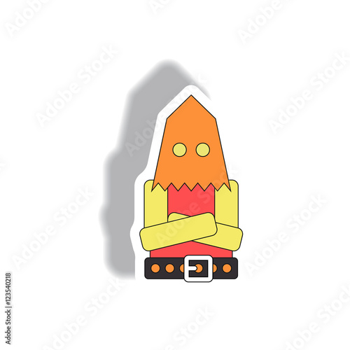 Vector illustration paper sticker Halloween icon Executioner