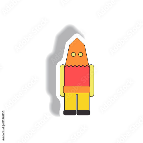 Vector illustration paper sticker Halloween icon Executioner