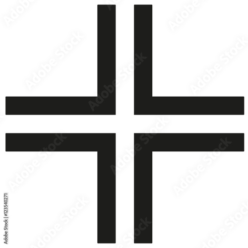 Gamma Cross Icon black silhouette. Ancient Christian sign. Vector illustration.