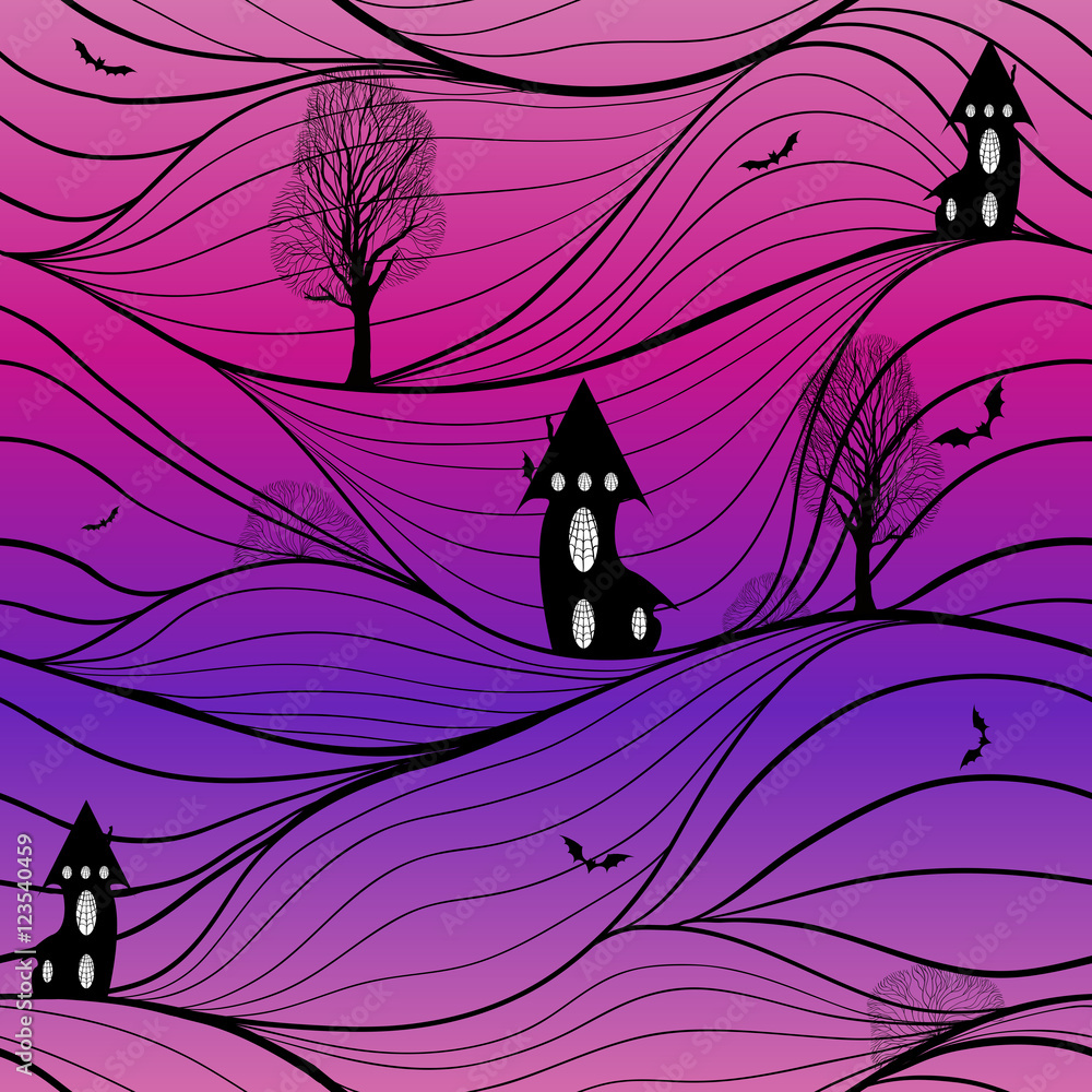 Fototapeta premium Seamless vector background. Halloween.