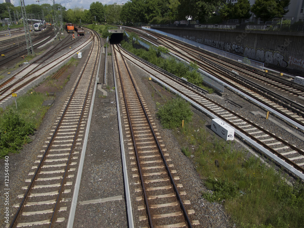 Obraz premium Rail tracks in depot.