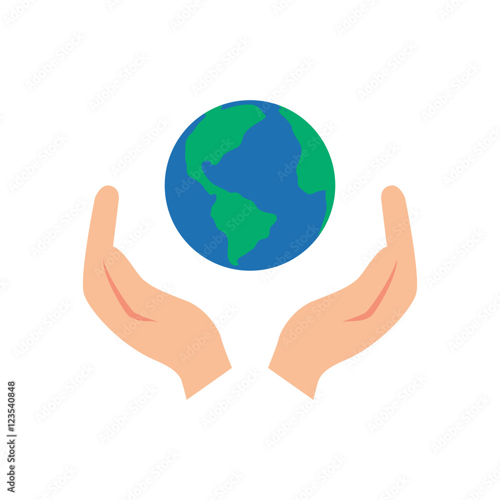 Vector illustration of two hands holding the Earth Vector illustration of two hands holding the Earth