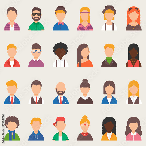 Set of vector avatars, people