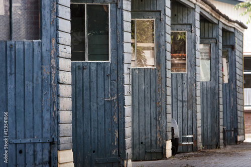 Vintage sheds in a row photo