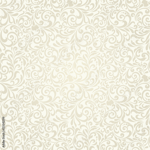Fototapeta Seamless background of light beige color in the style of Damascus