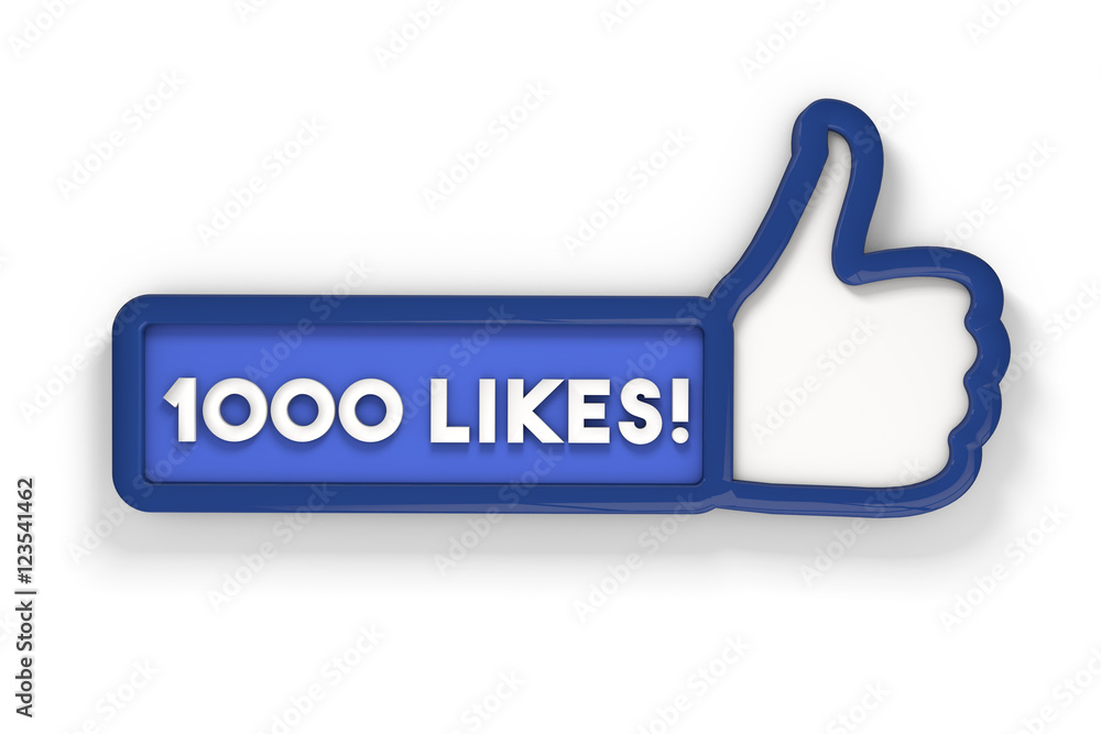 1,000 likes thumbs up banner
