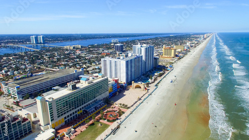 Daytona Beach along the Atlantic Sea, Florida aerial view photo