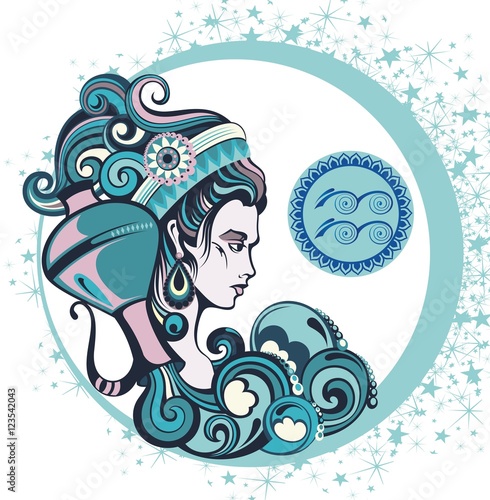 Decorative Zodiac sign Aquarius