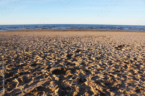 Sea water and sand surface in Jurmala  Latvia
