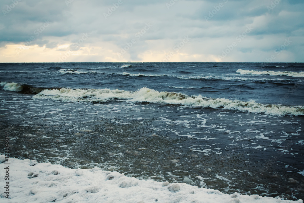 Sea water surface in Jurmala, Latvia