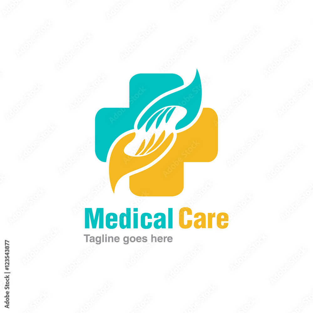 Medical medicine plus symbol logo Royalty Free Vector Image