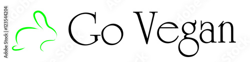 Vector illustration inscription go vegan.
