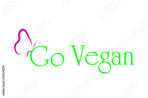 Vector illustration inscription go vegan.