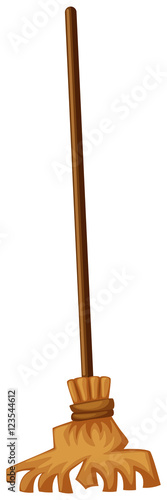Broom on white background