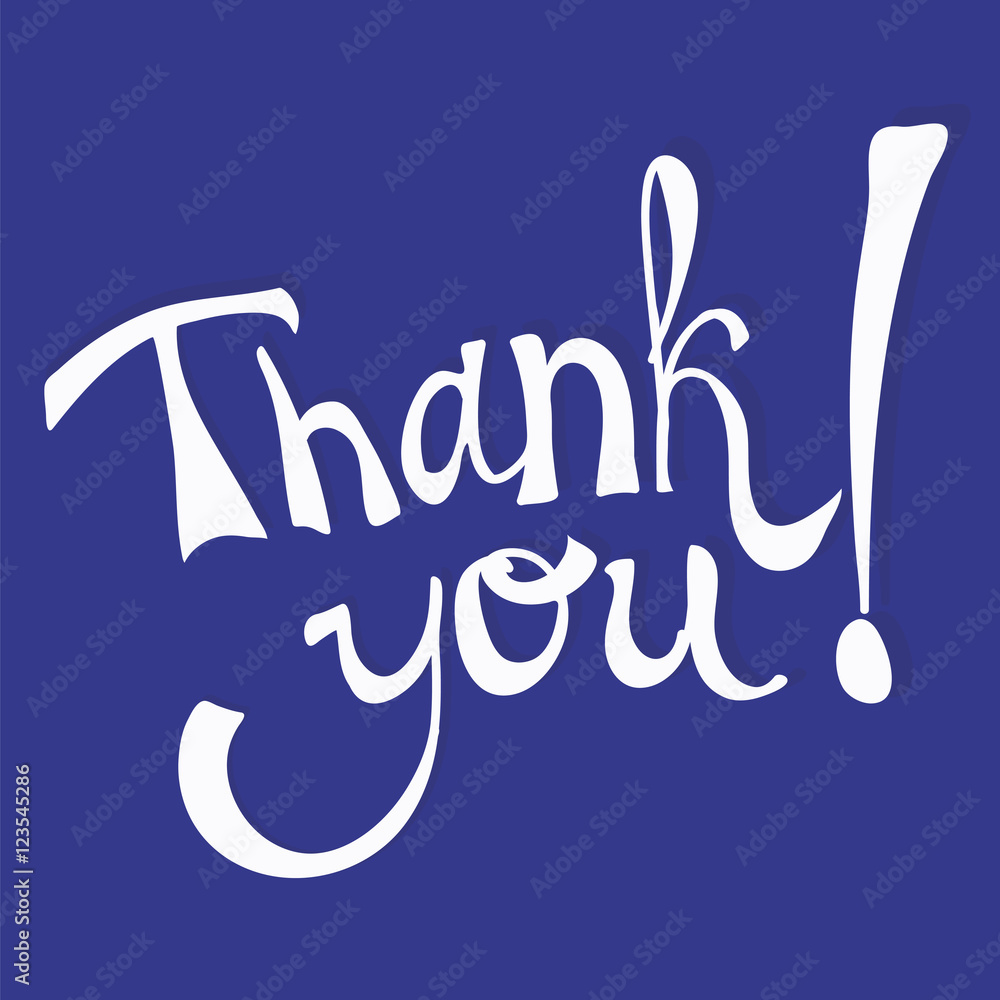 Obraz premium Thank you on a blue background.