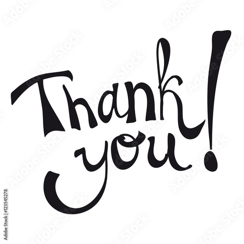 Thank you on a white background.