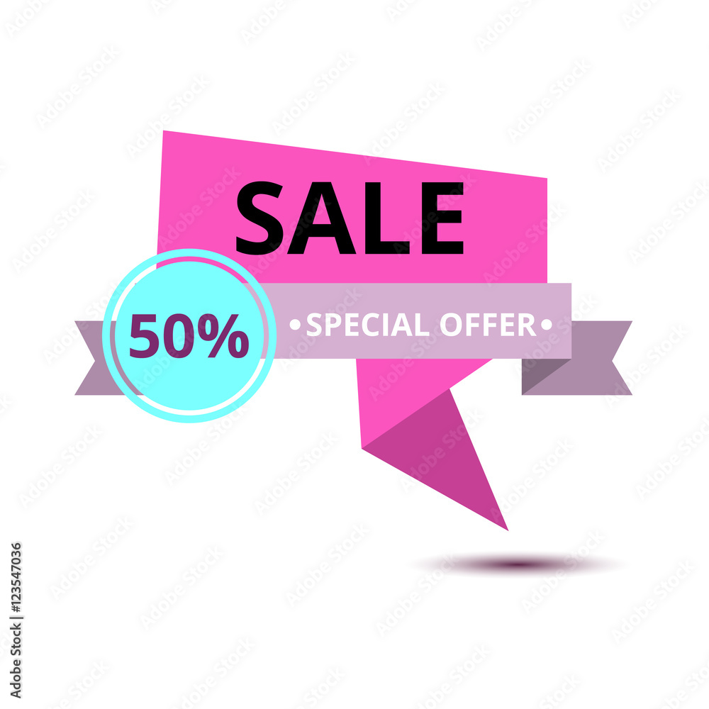 Sale vector origami concept banner template Sale vector origami concept banner template