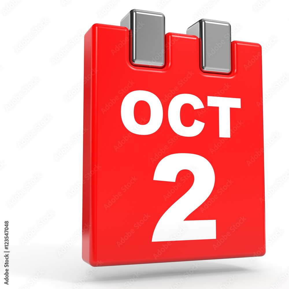 October 2. Calendar on white background. October 2. Calendar on white background.