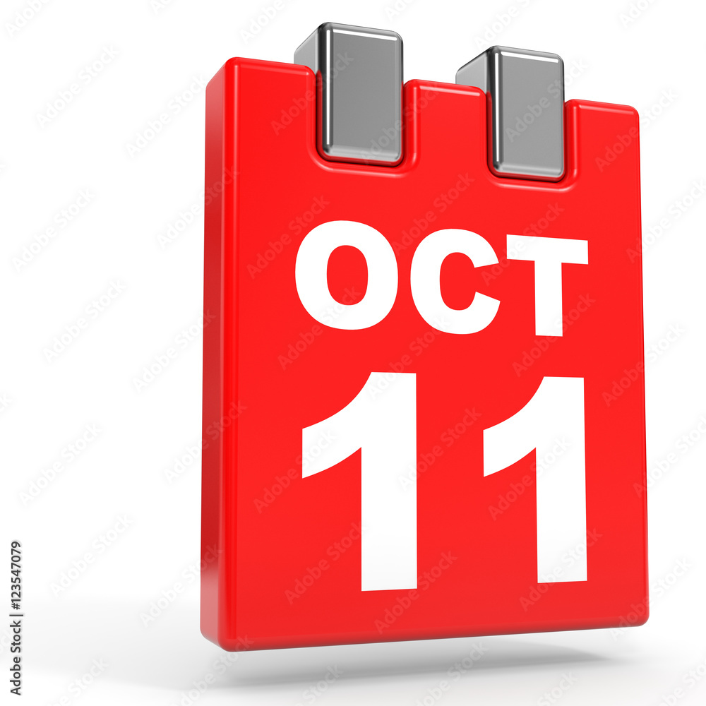 October 11. Calendar on white background. October 11. Calendar on white background.