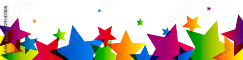 Colorful star banner, stars border, festive background
