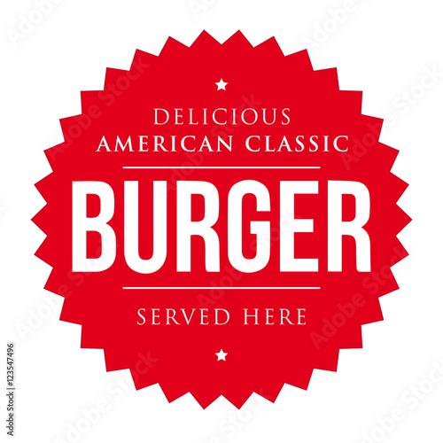 Burger vintage label red vector