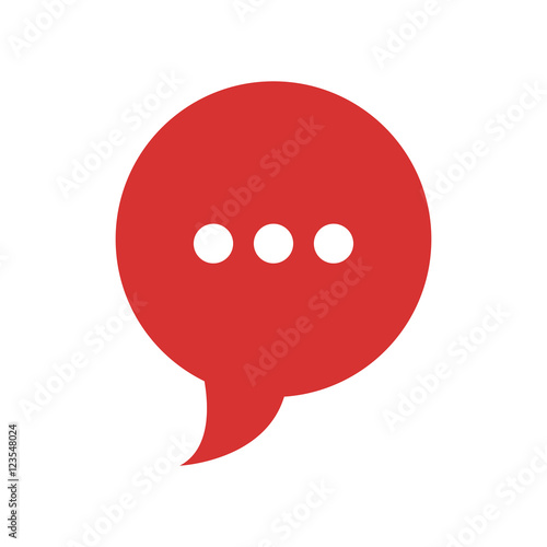 red dialog with white suspending points vector illustration
