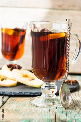 Mulled tea with spices