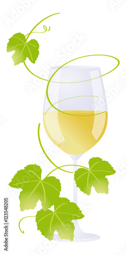 Verre de vin blanc posé