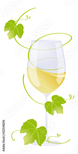 Verre de vin blanc dansant