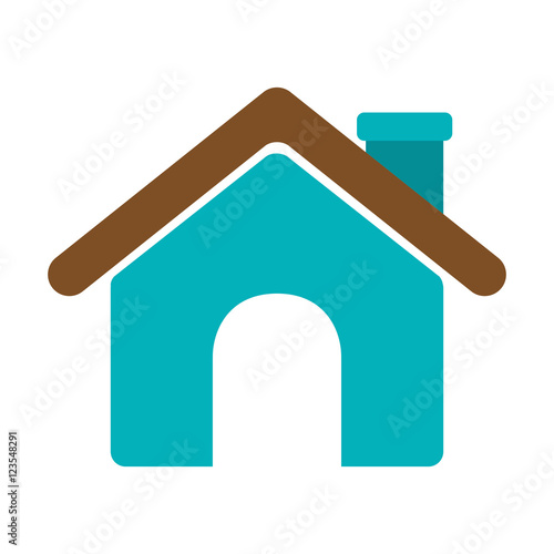 silhouette roof house and chimney vector illustration