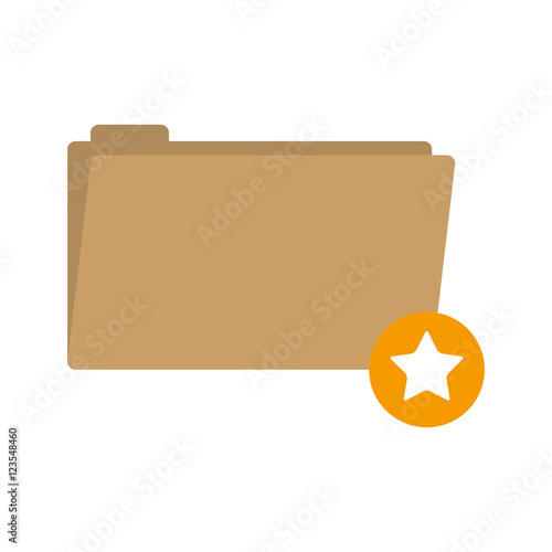 folder favorites button with stars shape vector illustration