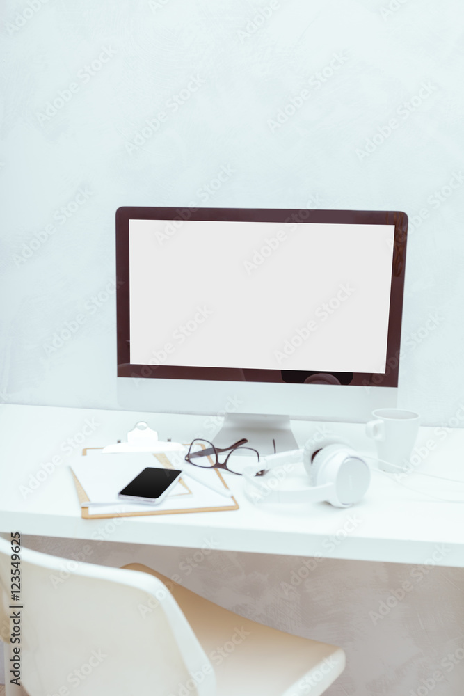 Fototapeta premium working table with computer