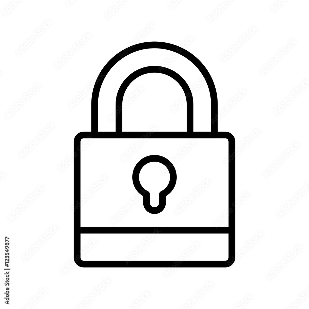 contour padlock with black body and shackle vector illustration contour padlock with black body and shackle vector illustration