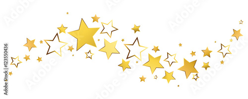 Gold star border, holiday banner, celebration decoration