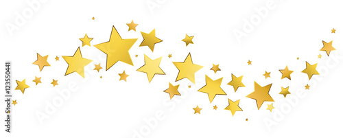 Gold stars border, celebration banner, holiday decoration