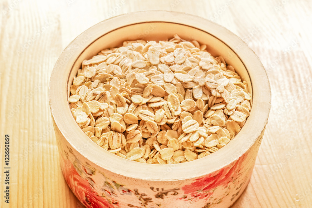 Oat flakes in bowl Oat flakes in bowl