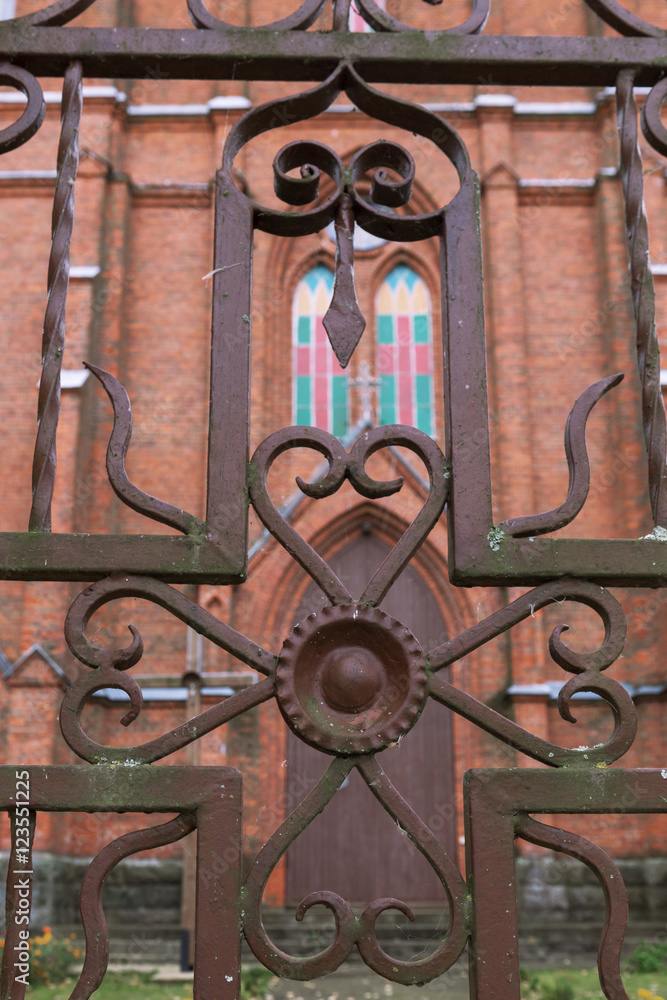 detached Catholic Church in Belarus in autumn. detached Catholic Church in Belarus in autumn.