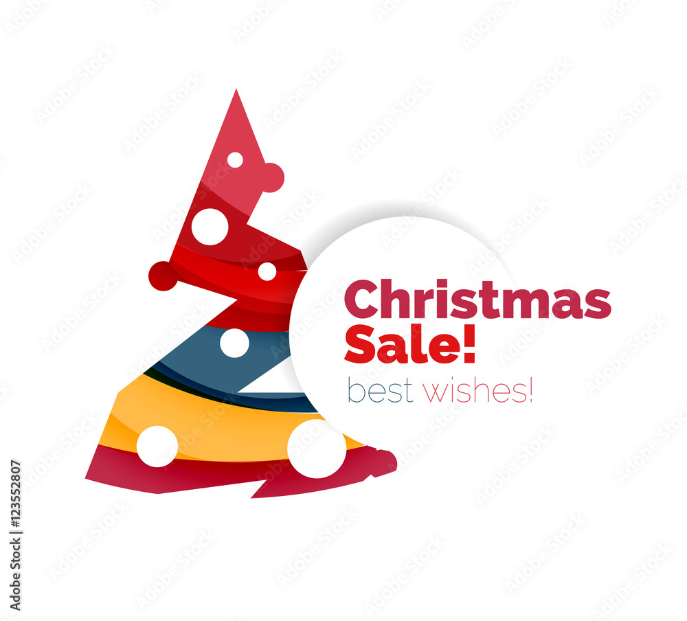 Christmas and New Year geometric banner with text Christmas and New Year geometric banner with text
