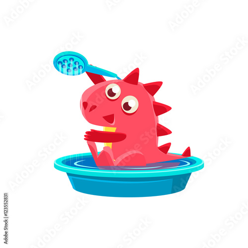 Red Dragon Taking A Bath