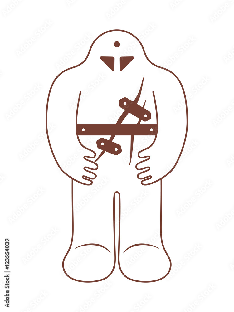 Jewish Golem. Medieval city legend from Prague. Giant clay monster